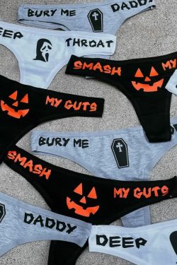 Y2K Grunge Funny Thong Underwear Set - Intimate Lingerie for Women, Retro 90s Fashion