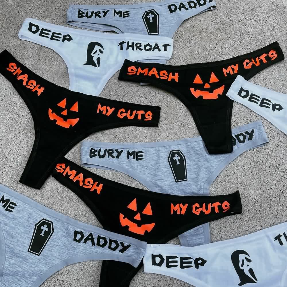 Y2K Grunge Funny Thong Underwear Set - Intimate Lingerie for Women, Retro 90s Fashion