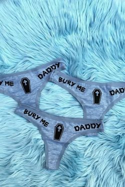 Y2K Grunge Funny Thong Underwear Set - Intimate Lingerie for Women, Retro 90s Fashion