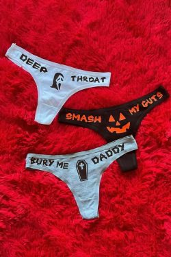 Y2K Grunge Funny Thong Underwear Set - Intimate Lingerie for Women, Retro 90s Fashion