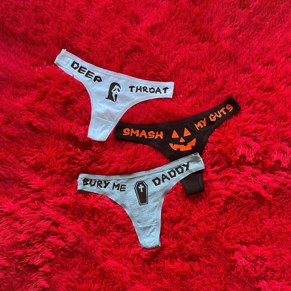 Y2K Grunge Funny Thong Underwear Set - Intimate Lingerie for Women, Retro 90s Fashion