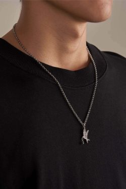 Y2K Grunge Galaxy Dove Necklace - Retro 90s Fashion, Pastel Goth, Y2K Popstar Style