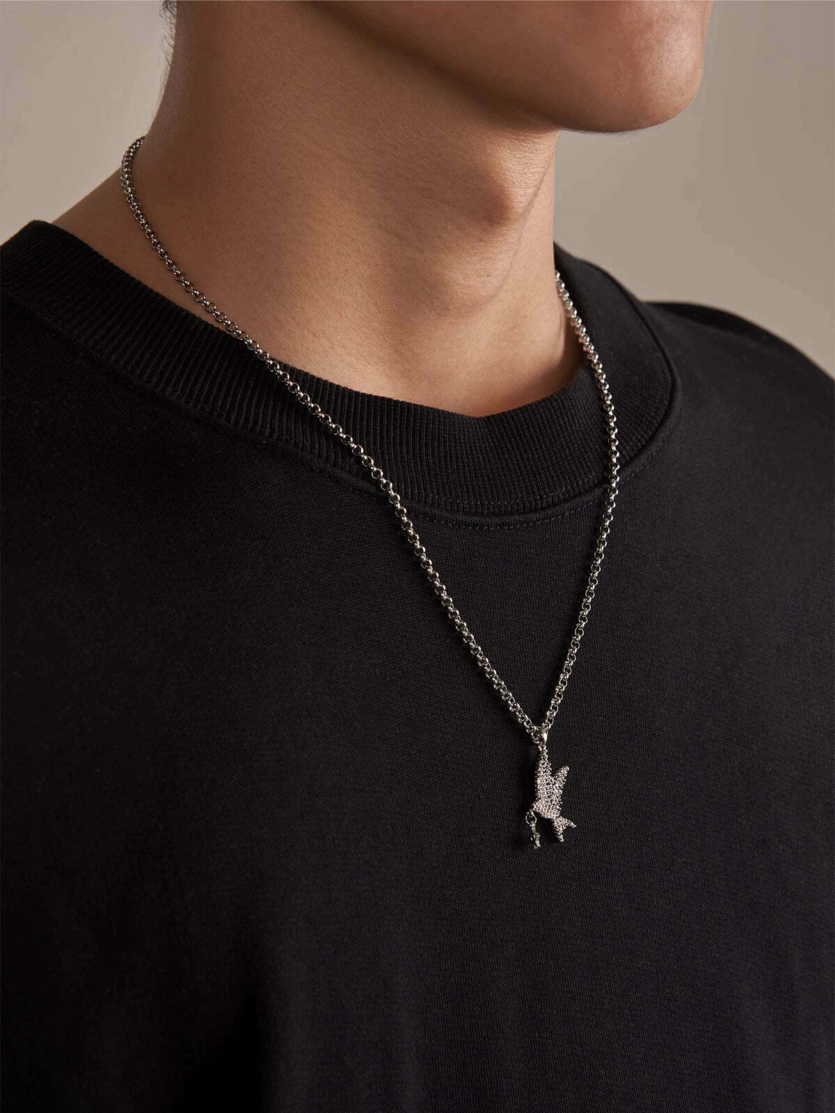 Y2K Grunge Galaxy Dove Necklace - Retro 90s Fashion, Pastel Goth, Y2K Popstar Style