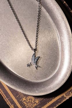 Y2K Grunge Galaxy Dove Necklace - Retro 90s Fashion, Pastel Goth, Y2K Popstar Style