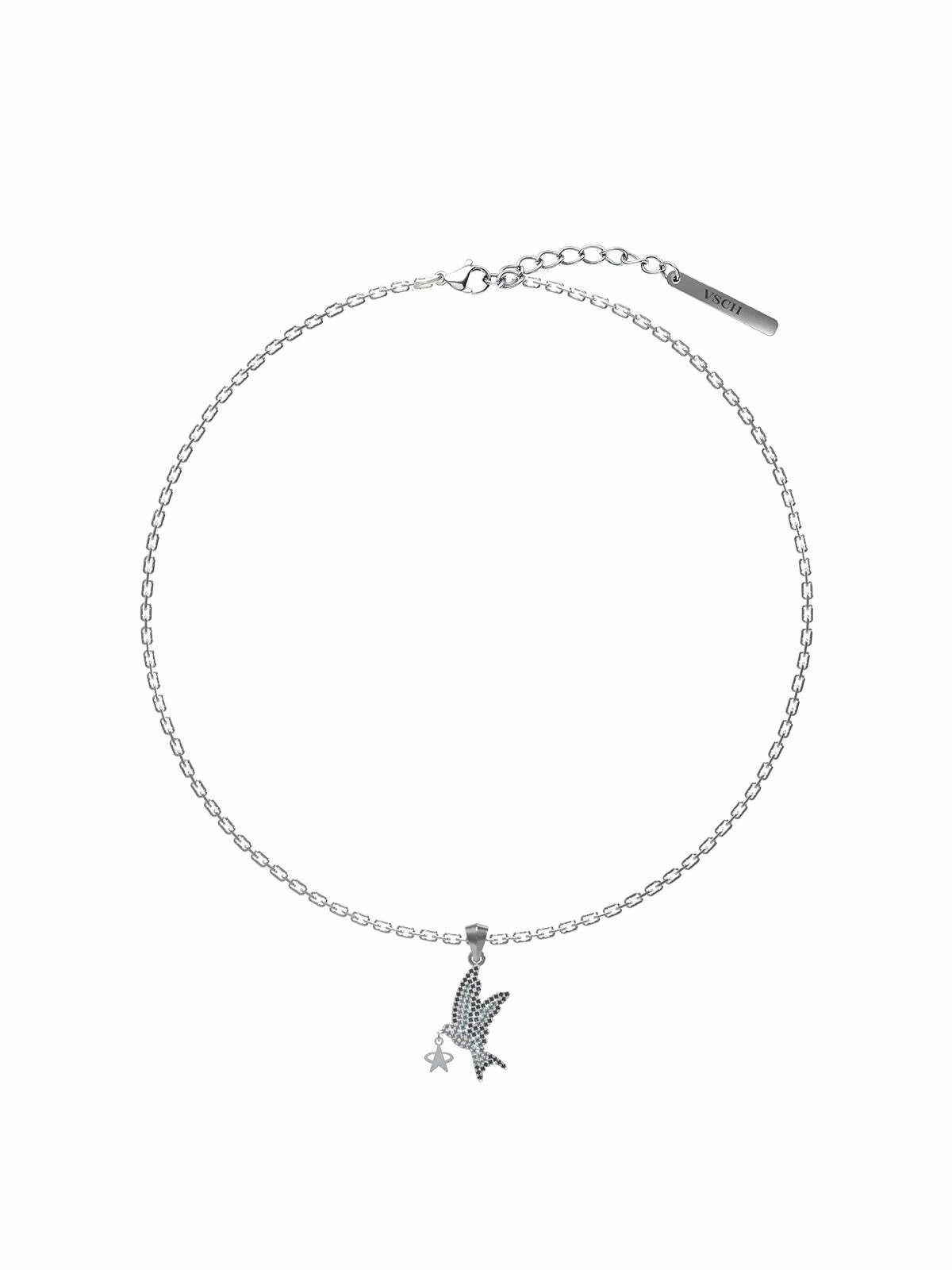 Y2K Grunge Galaxy Dove Necklace - Retro 90s Fashion, Pastel Goth, Y2K Popstar Style