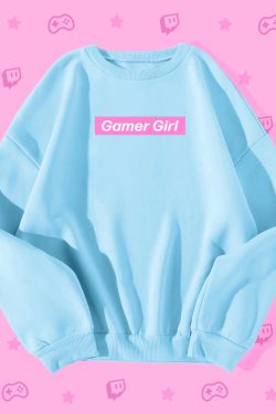 Y2K Grunge Gamer Girl Pink Box Logo Sweatshirt - Retro 90s Fashion, Summer Y2K Outfits