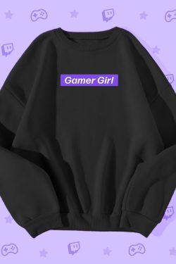 Y2K Grunge Gamer Girl Purple Box Logo Sweatshirt - Retro 90s Fashion, Y2K Summer Outfits
