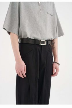 Y2K Grunge Geometric Notch Belt - Perfect for 90s Outfits, Retro Style, and Y2K Fashion