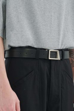 Y2K Grunge Geometric Notch Belt - Perfect for 90s Outfits, Retro Style, and Y2K Fashion