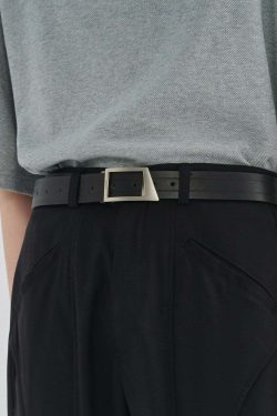 Y2K Grunge Geometric Notch Belt - Perfect for 90s Outfits, Retro Style, and Y2K Fashion