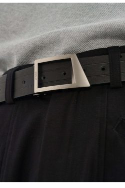 Y2K Grunge Geometric Notch Belt - Perfect for 90s Outfits, Retro Style, and Y2K Fashion