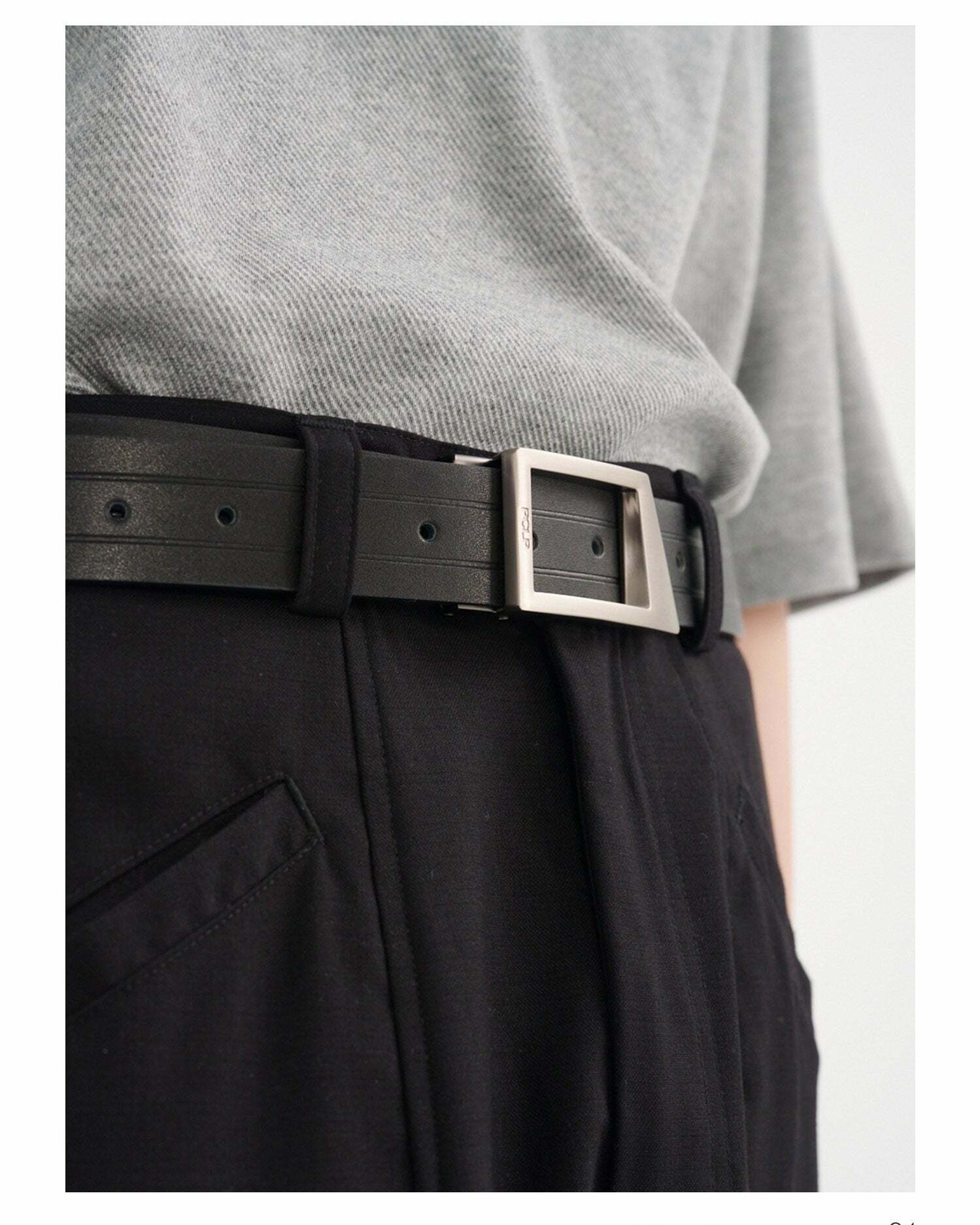 Y2K Grunge Geometric Notch Belt - Perfect for 90s Outfits, Retro Style, and Y2K Fashion