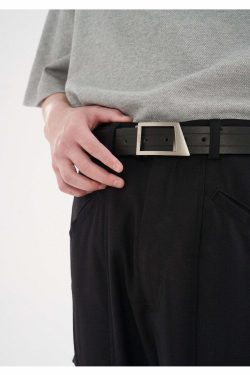 Y2K Grunge Geometric Notch Belt - Perfect for 90s Outfits, Retro Style, and Y2K Fashion