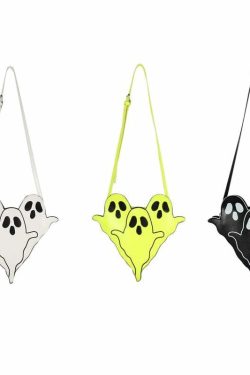 Y2K Grunge Ghost Trio Shoulder Bag - Perfect for 90s Outfits, Summer Y2K Fashion, and Retro Style