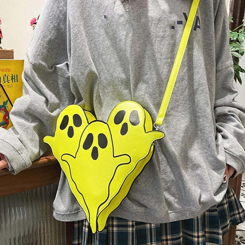 Y2K Grunge Ghost Trio Shoulder Bag - Perfect for 90s Outfits, Summer Y2K Fashion, and Retro Style