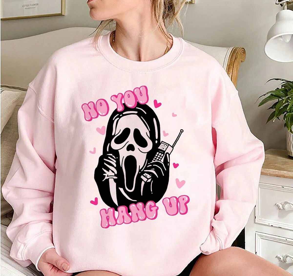Y2K Grunge Ghostface No You Hang Up Sweatshirt - Retro 90s Fashion, Summer & Party Outfit