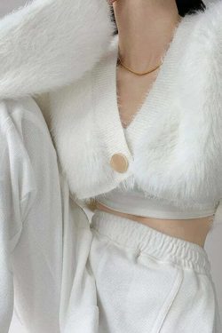 Y2K Grunge Gold Button Cardigan - Retro 90s Fashion, Summer Y2K Outfits, Pastel Goth Style