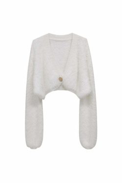 Y2K Grunge Gold Button Cardigan - Retro 90s Fashion, Summer Y2K Outfits, Pastel Goth Style