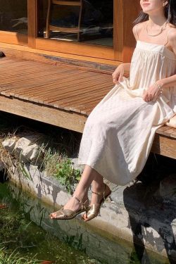 Y2K Grunge Gold High Heel Sandals - Faux Leather, Buckle Strap, Retro 90s Party Outfit