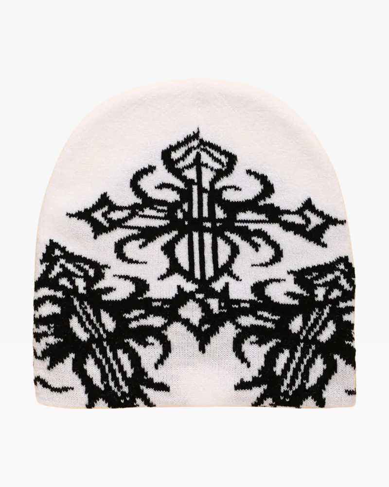 Y2K Grunge Goth Beanie - Retro 90s Fashion, Summer Outfits, and Pastel Goth Style