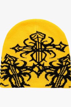 Y2K Grunge Goth Beanie - Retro 90s Fashion, Summer Outfits, and Pastel Goth Style