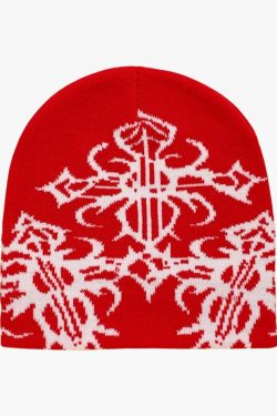 Y2K Grunge Goth Beanie - Retro 90s Fashion, Summer Outfits, and Pastel Goth Style