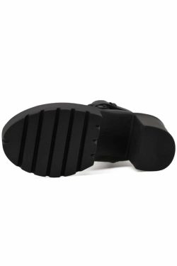 Y2K Grunge Goth Buckle Strap Platform Ankle Boots - Retro 90s Fashion, Dark Y2K Style