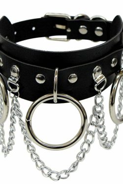 Y2K Grunge Goth Metal Chains Choker Necklace - Retro 90s Fashion, Pastel Goth, Y2K Outfits