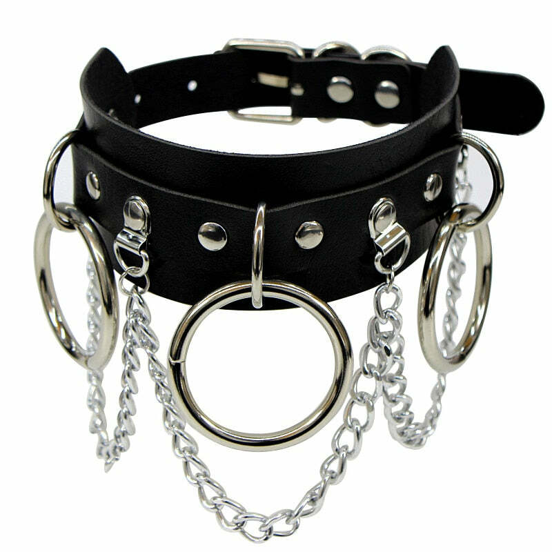 Y2K Grunge Goth Metal Chains Choker Necklace - Retro 90s Fashion, Pastel Goth, Y2K Outfits