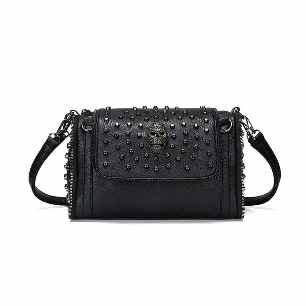 Y2K Grunge Goth Punk Skull Shoulder Bag - Retro 90s Fashion, Y2K Summer & Party Outfits