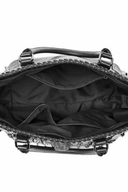 Y2K Grunge Goth Punk Skull Studded Handbag - Retro 90s Fashion, Y2K Club & Party Outfit Accessory