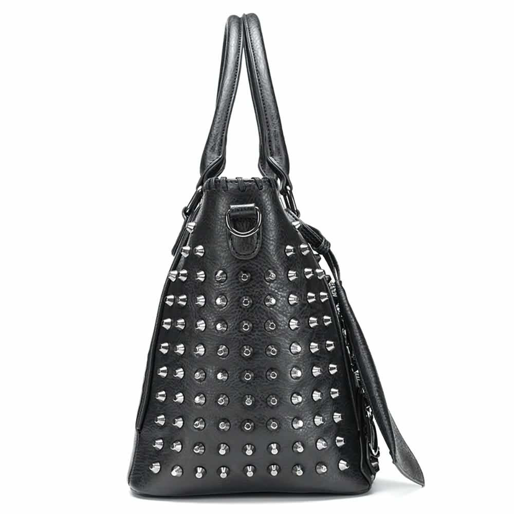 Y2K Grunge Goth Punk Skull Studded Handbag - Retro 90s Fashion, Y2K Club & Party Outfit Accessory