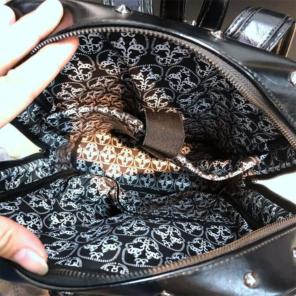 Y2K Grunge Goth Skull Backpack - Retro 90s Fashion, Y2K Club & Party Outfits, Unisex Style