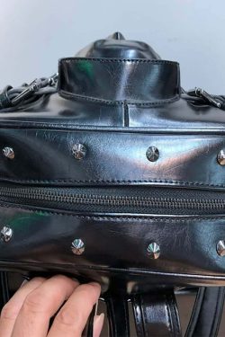 Y2K Grunge Goth Skull Backpack - Retro 90s Fashion, Y2K Club & Party Outfits, Unisex Style
