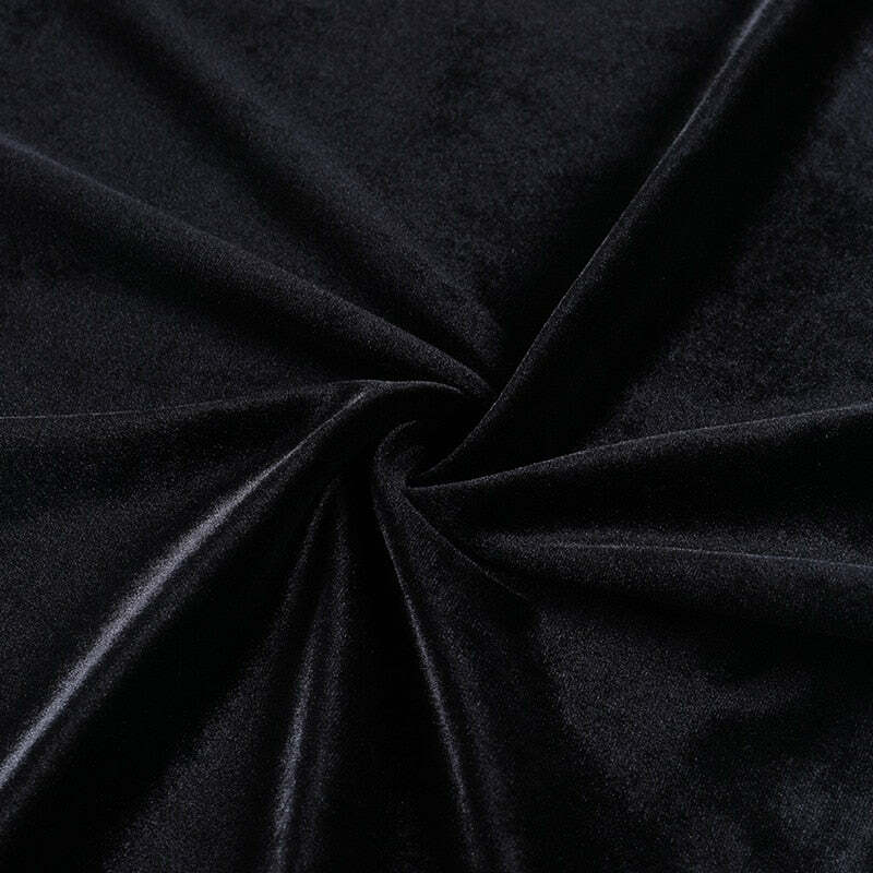 Y2K Grunge Goth Velours Vampire A-Line Dress - Retro 90s Summer Party Outfit
