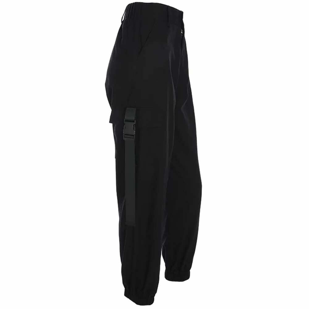 Y2K Grunge Gothic Buckle Strap Cargo Pants - Retro 90s Fashion, Y2K Summer & Club Outfits