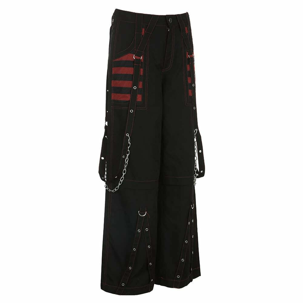 Y2K Grunge Gothic Electro Baggy Pants - Retro 90s Fashion, Summer Y2K Outfits