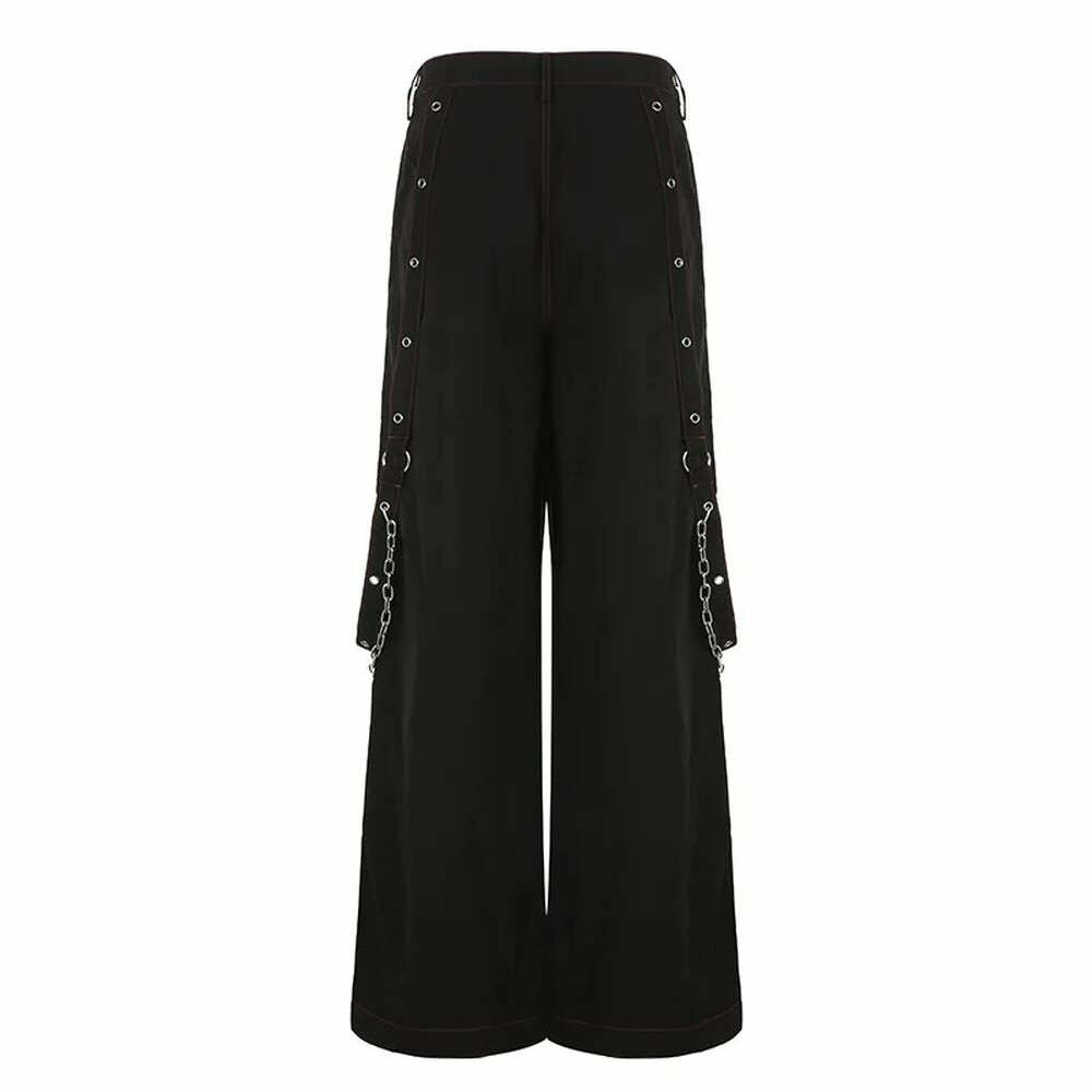 Y2K Grunge Gothic Electro Baggy Pants - Retro 90s Fashion, Summer Y2K Outfits