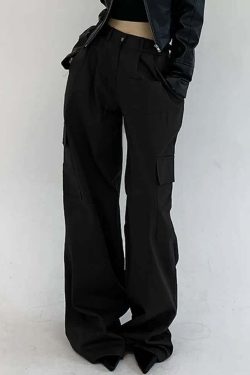 Y2K Grunge Gothic Loose Fit Cargo Trousers - Retro 90s Summer Outfit for Women