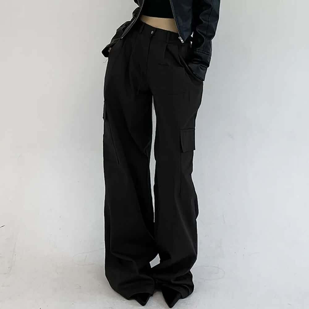 Y2K Grunge Gothic Loose Fit Cargo Trousers - Retro 90s Summer Outfit for Women