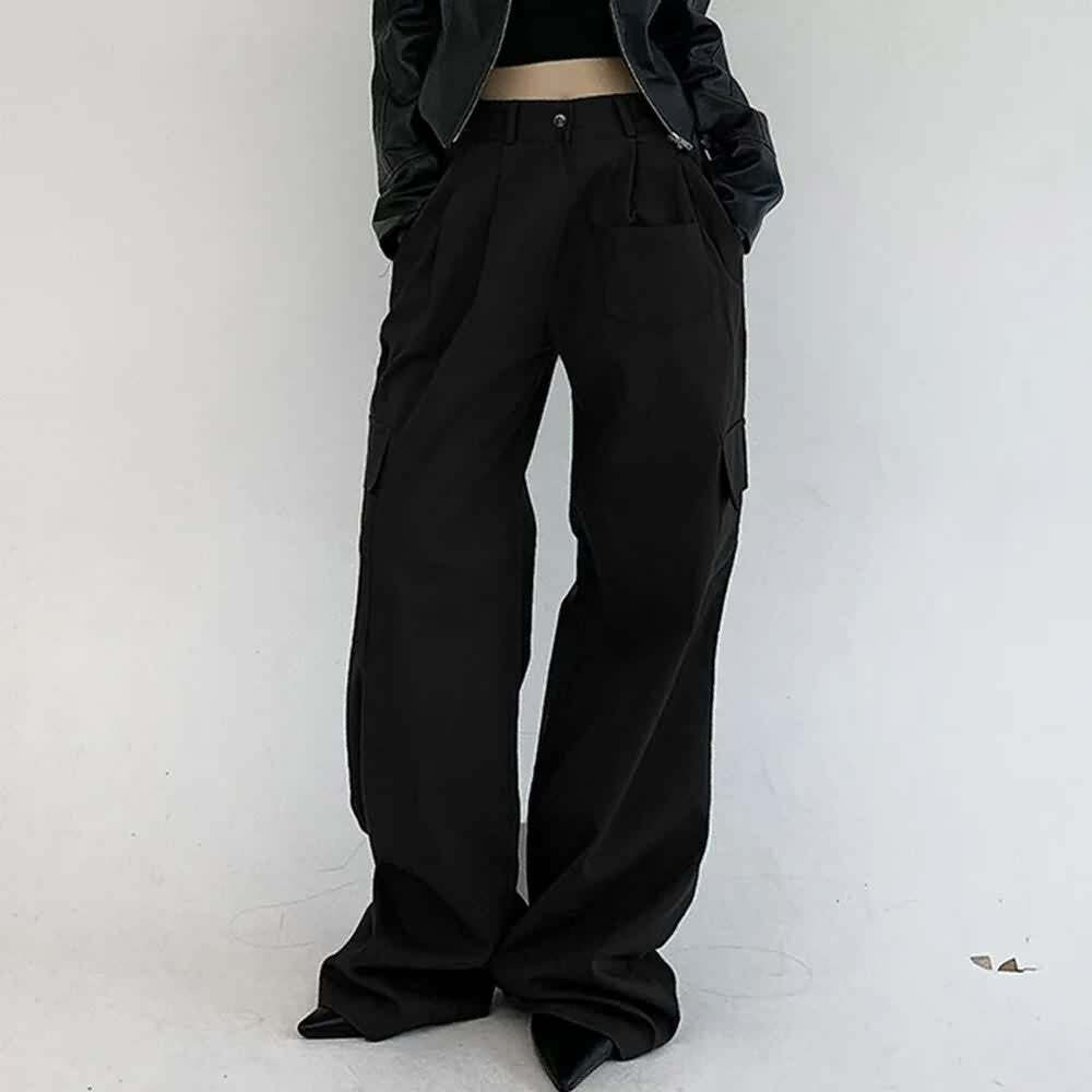 Y2K Grunge Gothic Loose Fit Cargo Trousers - Retro 90s Summer Outfit for Women