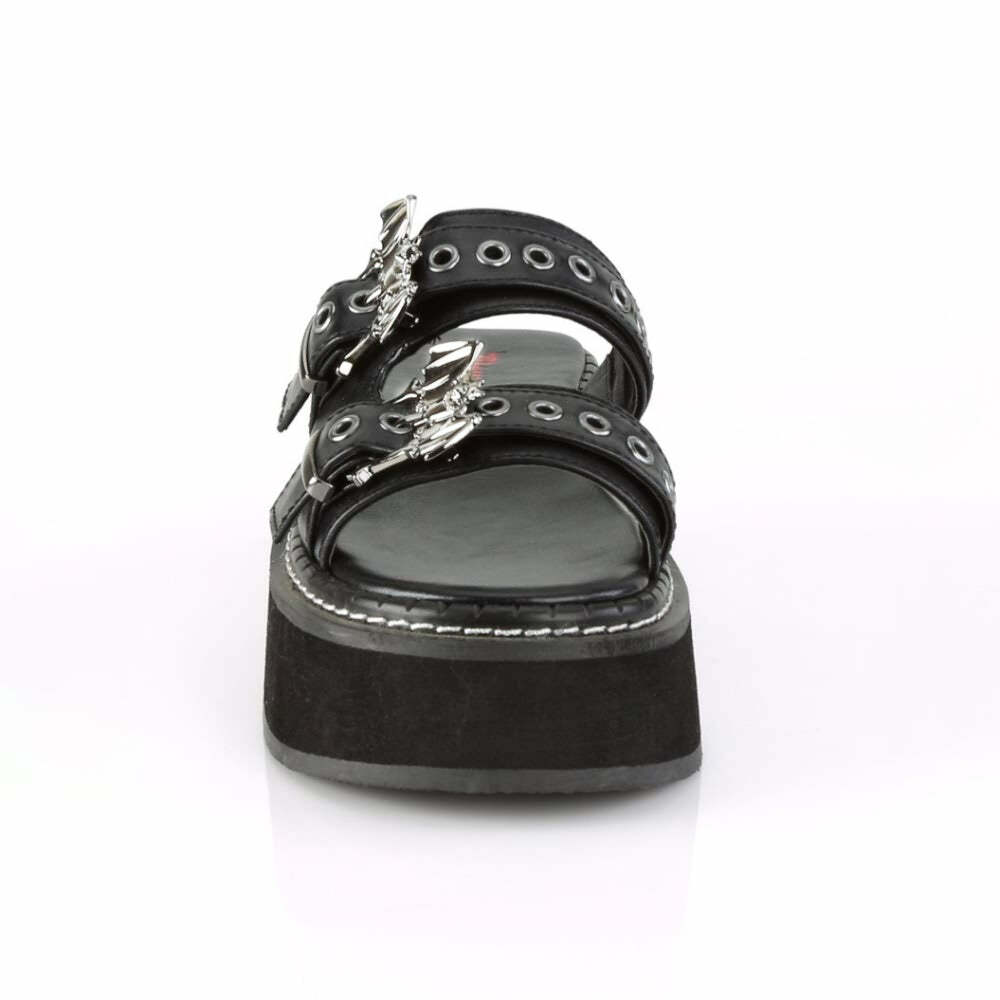 Y2K Grunge Gothic Nocturnal Bat Platform Sandals - Retro 90s Fashion, Y2K Club Outfits