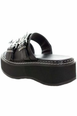 Y2K Grunge Gothic Nocturnal Bat Platform Sandals - Retro 90s Fashion, Y2K Club Outfits