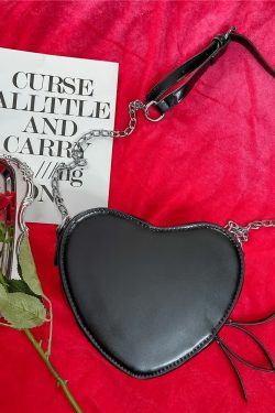 Y2K Grunge Gothic Punk Heart Shoulder Bag - Retro 90s Fashion, Y2K Summer & Party Outfits