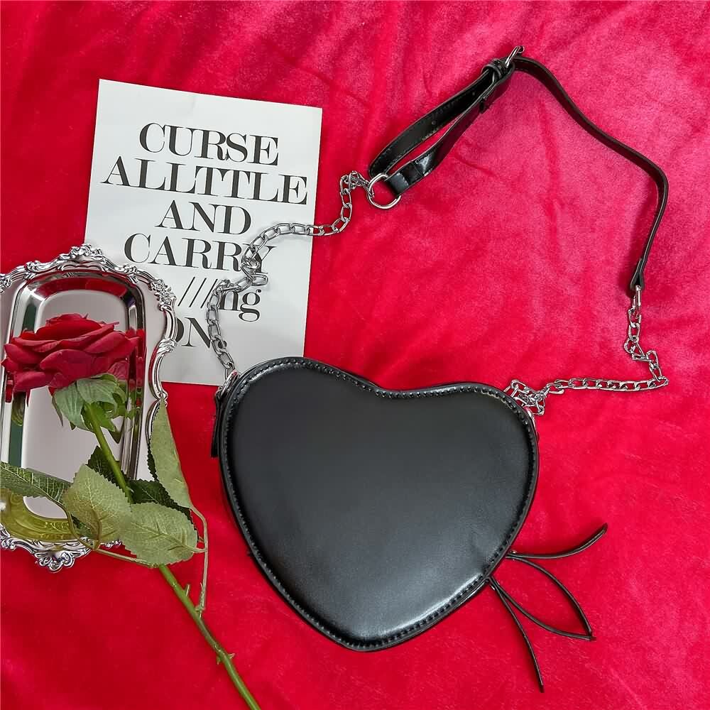 Y2K Grunge Gothic Punk Heart Shoulder Bag - Retro 90s Fashion, Y2K Summer & Party Outfits