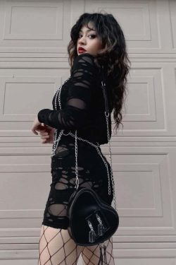 Y2K Grunge Gothic Punk Heart Shoulder Bag - Retro 90s Fashion, Y2K Summer & Party Outfits