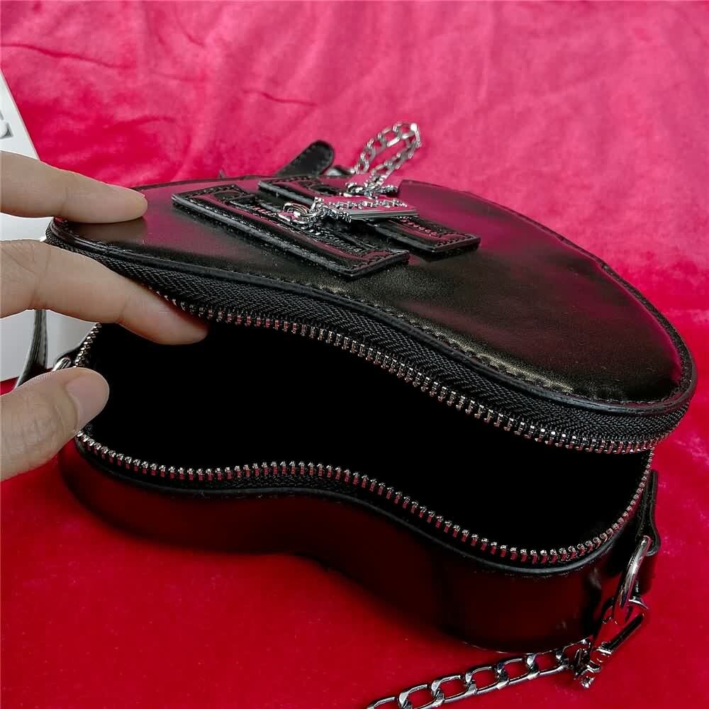 Y2K Grunge Gothic Punk Heart Shoulder Bag - Retro 90s Fashion, Y2K Summer & Party Outfits