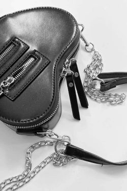 Y2K Grunge Gothic Punk Heart Shoulder Bag - Retro 90s Fashion, Y2K Summer & Party Outfits
