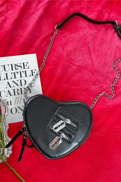Y2K Grunge Gothic Punk Heart Shoulder Bag - Retro 90s Fashion, Y2K Summer & Party Outfits