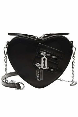 Y2K Grunge Gothic Punk Heart Shoulder Bag - Retro 90s Fashion, Y2K Summer & Party Outfits